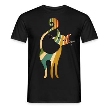 katze - Männer T-Shirt - Schwarz - Vorne - AI Model Male 178 light (178cm)