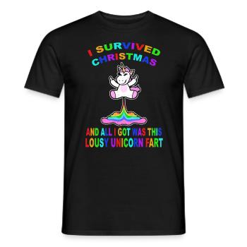 Licorne pétrante Majeur Licorne Xmas - T-shirt homme - noir - Devant - AI Model Male 178 light (178cm)
