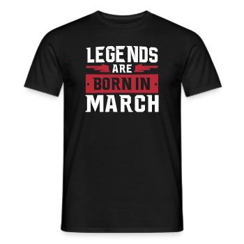 legends are born in march - Men's T-Shirt - black - Front - AI Model Male 178 light (178cm)