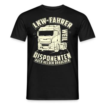 LKW-Fahrer Trucker Fernfahrer Brummi Fahrer - Männer T-Shirt - Schwarz - Vorne - AI Model Male 178 light (178cm)
