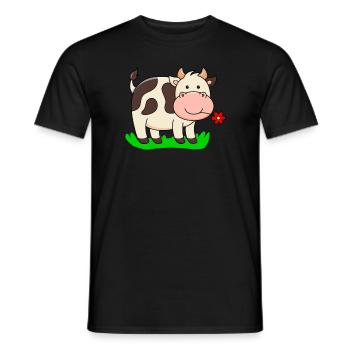 Vache ferme - T-shirt homme - noir - Devant - AI Model Male 178 light (178cm)