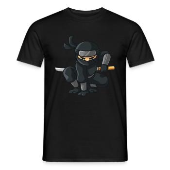 Ninja with katana - Men's T-Shirt - black - Front - AI Model Male 178 light (178cm)