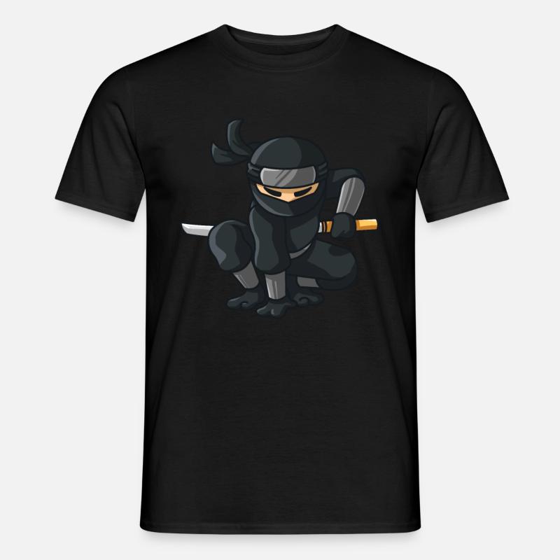 Ninja mit Katana - Männer T-Shirt - Schwarz