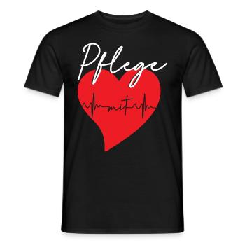 Pflege - Männer T-Shirt - Schwarz - Vorne - AI Model Male 178 light (178cm)