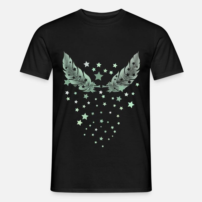 Federregen - Männer T-Shirt - Schwarz