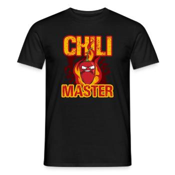 Chili Master, Chili lover fiery peppers - Men's T-Shirt - black - Front - AI Model Male 178 light (178cm)