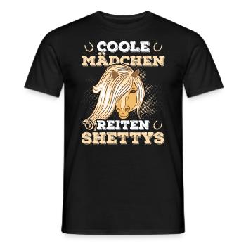 Shetlandpony Pony Shetty Reiter Pferd - Männer T-Shirt - Schwarz - Vorne - AI Model Male 178 light (178cm)