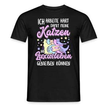 Katzenmama Katzen Spruch Katzenliebhaber Geschenk - Männer T-Shirt - Schwarz - Vorne - AI Model Male 178 light (178cm)