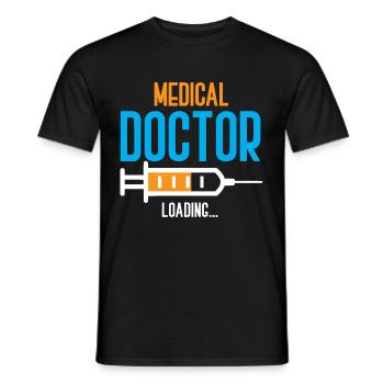 doctor, physician, medicine, student, doctorate - Men's T-Shirt - black - Front - AI Model Male 178 light (178cm)