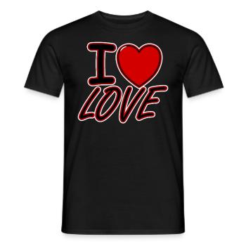 J'aime l'amour - T-shirt homme - noir - Devant - AI Model Male 178 light (178cm)
