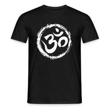 Om Yoga Zen Zazen Buddhismus Goa Dub Psydub - Männer T-Shirt - Schwarz - Vorne - AI Model Male 178 light (178cm)