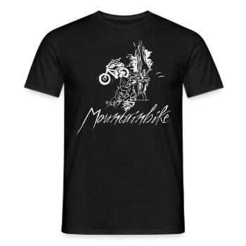 Mountain biker W - Men's T-Shirt - black - Front - AI Model Male 178 light (178cm)