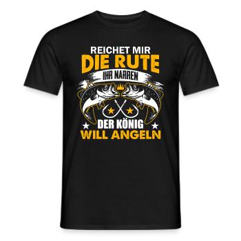 Reich mir die Rute der König will angeln Fischer A - Männer T-Shirt - Schwarz - Vorne - AI Model Male 178 light (178cm)