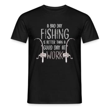 angeln fishing fischen fischer angler fisch - Männer T-Shirt - Schwarz - Vorne - AI Model Male 178 light (178cm)