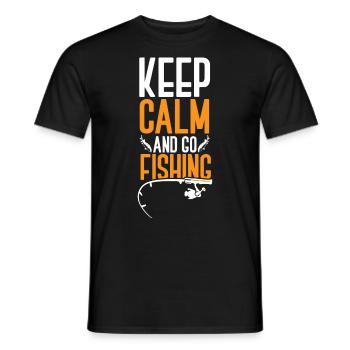 angeln fishing fischen fischer angler fisch - Männer T-Shirt - Schwarz - Vorne - AI Model Male 178 light (178cm)