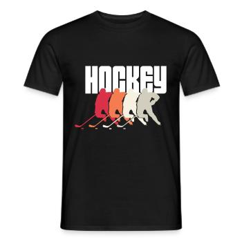 hockey feldhockey hockeyschläger sport eishockey - Männer T-Shirt - Schwarz - Vorne - AI Model Male 178 light (178cm)