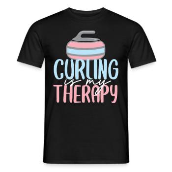 curling sports d'hiver cadeau de sports de glace - T-shirt homme - noir - Devant - AI Model Male 178 light (178cm)