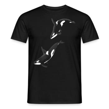 Killer Whales - Men's T-Shirt - black - Front - AI Model Male 178 light (178cm)