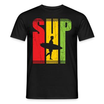 Sup Vintage Stand up paddle Stand up paddeling - Männer T-Shirt - Schwarz - Vorne - AI Model Male 178 light (178cm)