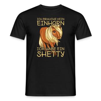 Shettypony Shetty Shetlandpony - Männer T-Shirt - Schwarz - Vorne - AI Model Male 178 light (178cm)
