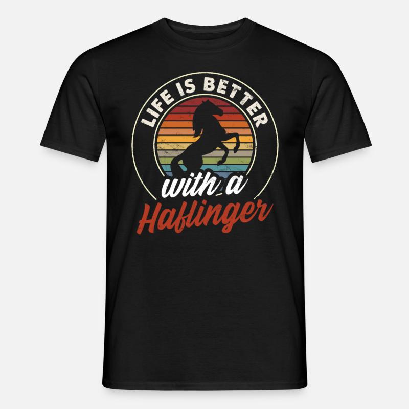 Haflinger Pferd Pferdefreunde Pferdemädchen - Männer T-Shirt - Schwarz
