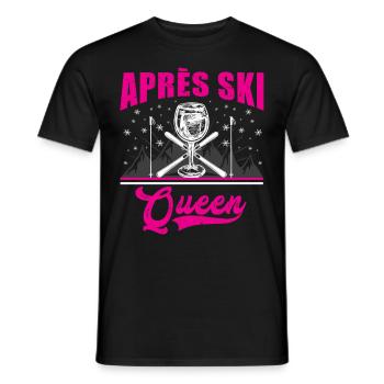 Apres Ski Queen Wintersport - Männer T-Shirt - Schwarz - Vorne - AI Model Male 178 light (178cm)