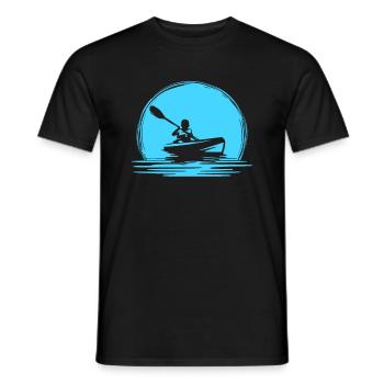 Retro Vintage Kanu Kayak Logo - Männer T-Shirt - Schwarz - Vorne - AI Model Male 178 light (178cm)