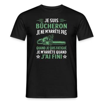je suis bûcheron - T-shirt homme - noir - Devant - AI Model Male 178 light (178cm)