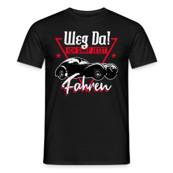 Weg da ich darf jetzt fahren Führerschein Fahrschu - Männer T-Shirt - Schwarz - Vorne - AI Model Male 178 light (178cm)