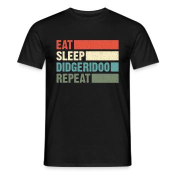 Didgeridoo Eat sleep repeat - Men's T-Shirt - black - Front - AI Model Male 178 light (178cm)