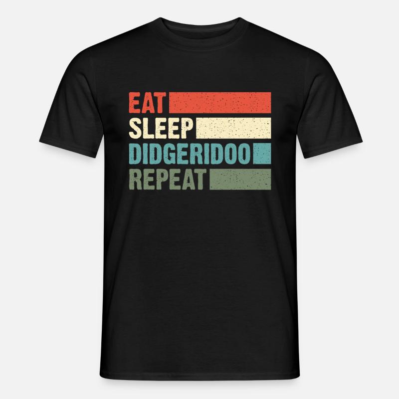 Didgeridoo Eat sleep repeat - Männer T-Shirt - Schwarz