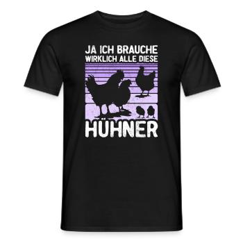 Hühner Huhn Hühnerstall Henne Geflügel Geschenk - Männer T-Shirt - Schwarz - Vorne - AI Model Male 178 light (178cm)