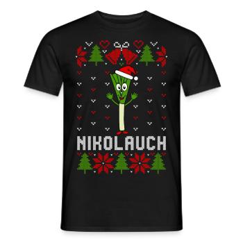 Ugly Christmas Nikolauch - Männer T-Shirt - Schwarz - Vorne - AI Model Male 178 light (178cm)