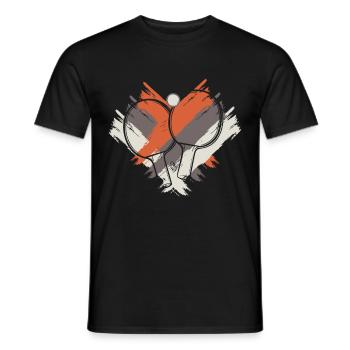 table tennis table tennis racket table tennis player - Men's T-Shirt - black - Front - AI Model Male 178 light (178cm)