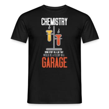 chemist chemistry lab nerd science geek - Men's T-Shirt - black - Front - AI Model Male 178 light (178cm)