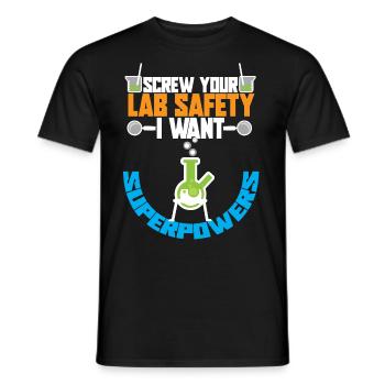 chemist chemistry lab nerd science geek - Men's T-Shirt - black - Front - AI Model Male 178 light (178cm)