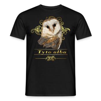 Bell owl - Men's T-Shirt - black - Front - AI Model Male 178 light (178cm)
