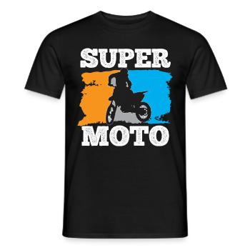 Supermoto Motorcycle Motocross Racing - Men's T-Shirt - black - Front - AI Model Male 178 light (178cm)