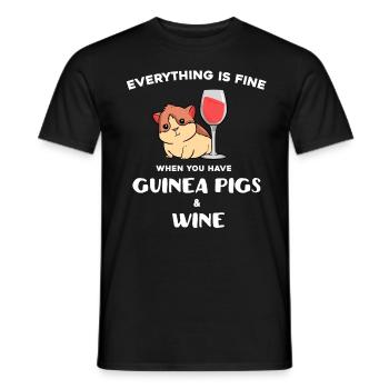 Cadeau mignon de cochon d’Inde pour le produit d’amoureux de vin - T-shirt homme - noir - Devant - AI Model Male 178 light (178cm)