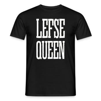 Lefse Queen | Lefse Rolling Team product - Men's T-Shirt - black - Front - AI Model Male 178 light (178cm)