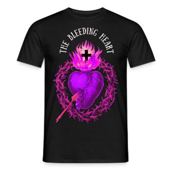 Jesus Christ Bleeding Heart Bleeding Heart - Men's T-Shirt - black - Front - AI Model Male 178 light (178cm)