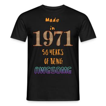 50th Birthday, 50th Birthday, 50th Birthday - Men's T-Shirt - black - Front - AI Model Male 178 light (178cm)