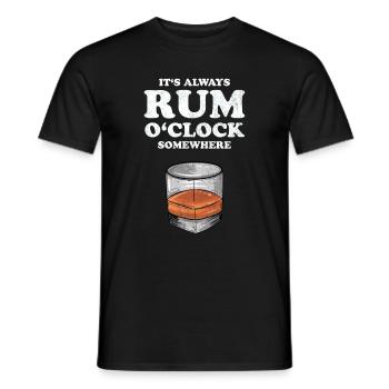 Mens Rum Trinker Geschenk I lustige Rum O Clock Produkt - Männer T-Shirt - Schwarz - Vorne - AI Model Male 178 light (178cm)