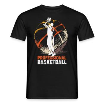 Professional Basketball Sport Dunking Basket - Men's T-Shirt - black - Front - AI Model Male 178 light (178cm)