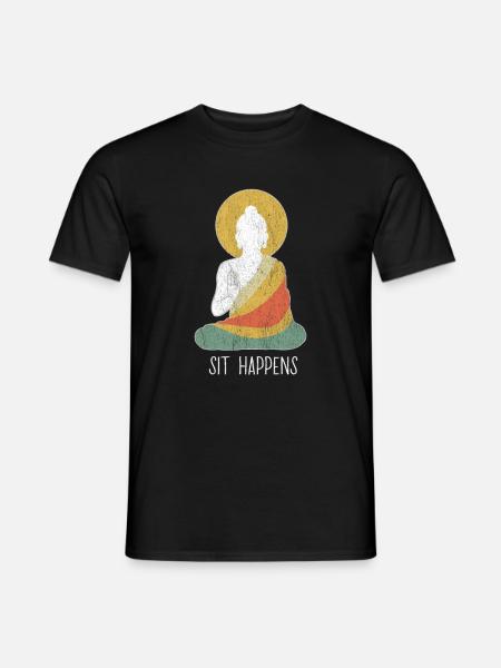 Funny buddha buddhism meditation peace dharma zen - Men's T-Shirt - black