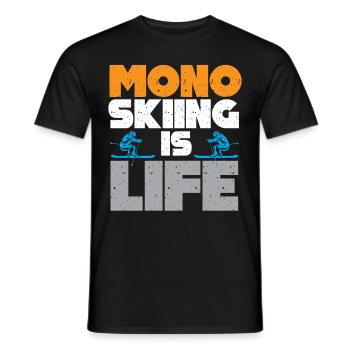 Monoski Idée cadeau Cadeau Monoski Monoski Monosk - T-shirt homme - noir - Devant - AI Model Male 178 light (178cm)