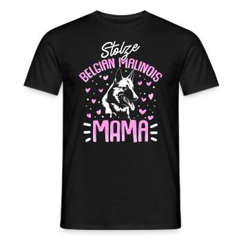 Stolze Belgian Malinois Mama Hunde Geschenk - Männer T-Shirt - Schwarz - Vorne - AI Model Male 178 light (178cm)