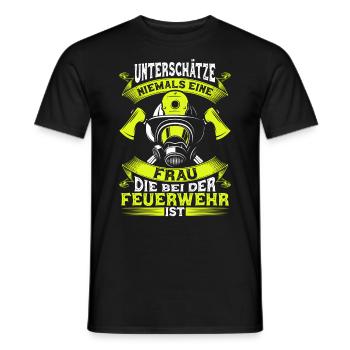 Feuerwehrfrau Freiwillige Feuerwehr Frau Geschenk - Männer T-Shirt - Schwarz - Vorne - AI Model Male 178 light (178cm)