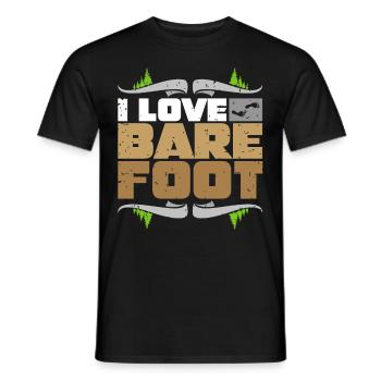 Barefoot Barfuß Barfuss Fußabdruck Barfußläufer - Männer T-Shirt - Schwarz - Vorne - AI Model Male 178 light (178cm)