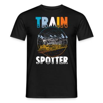Eisenbahn Bahnhof Zug Train Spotter - Männer T-Shirt - Schwarz - Vorne - AI Model Male 178 light (178cm)